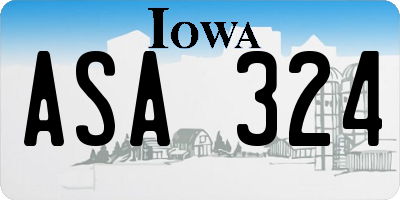 IA license plate ASA324