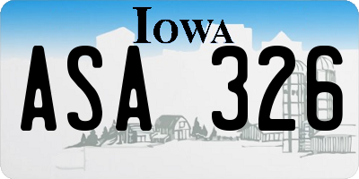 IA license plate ASA326