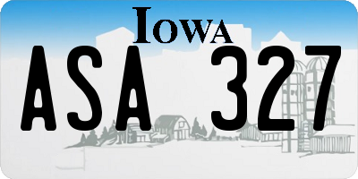 IA license plate ASA327