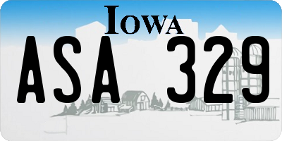 IA license plate ASA329