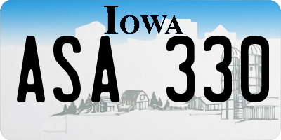 IA license plate ASA330