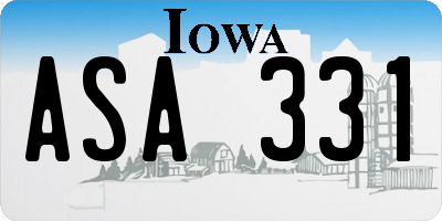 IA license plate ASA331