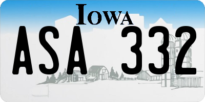 IA license plate ASA332