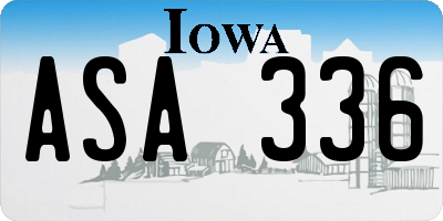 IA license plate ASA336