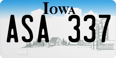 IA license plate ASA337