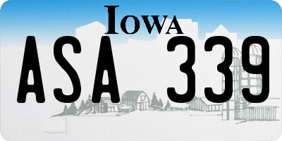 IA license plate ASA339