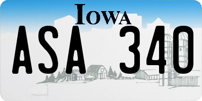 IA license plate ASA340