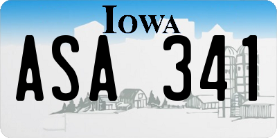 IA license plate ASA341