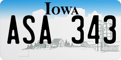 IA license plate ASA343