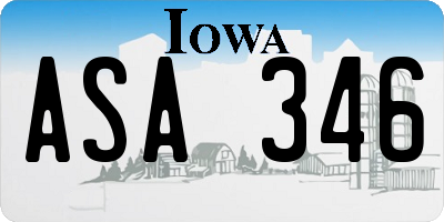 IA license plate ASA346