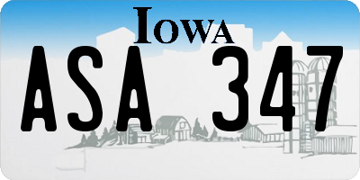 IA license plate ASA347