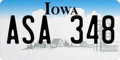 IA license plate ASA348