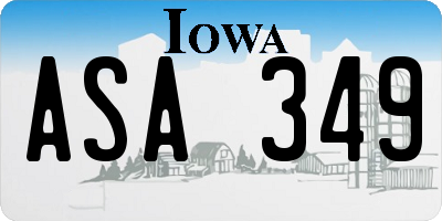 IA license plate ASA349