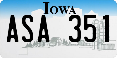IA license plate ASA351