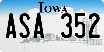 IA license plate ASA352
