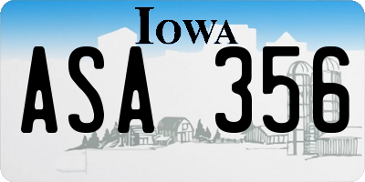IA license plate ASA356