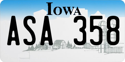 IA license plate ASA358