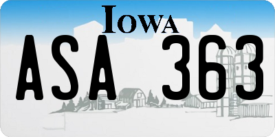 IA license plate ASA363