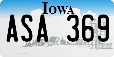 IA license plate ASA369