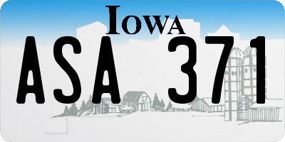 IA license plate ASA371