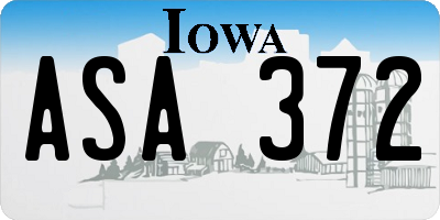 IA license plate ASA372