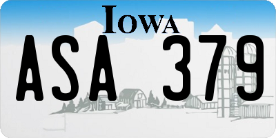 IA license plate ASA379
