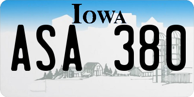 IA license plate ASA380