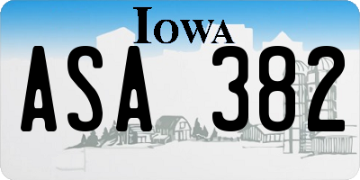 IA license plate ASA382