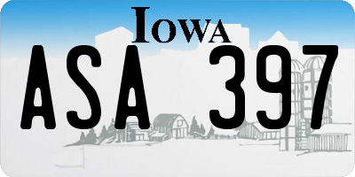 IA license plate ASA397