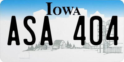 IA license plate ASA404