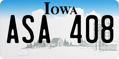 IA license plate ASA408