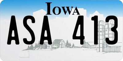 IA license plate ASA413