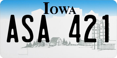 IA license plate ASA421