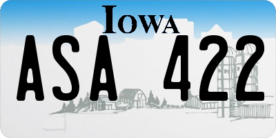 IA license plate ASA422