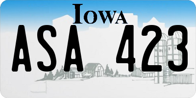 IA license plate ASA423
