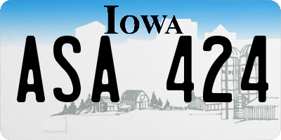 IA license plate ASA424
