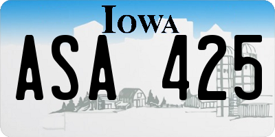 IA license plate ASA425
