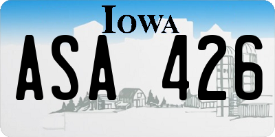 IA license plate ASA426