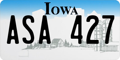 IA license plate ASA427