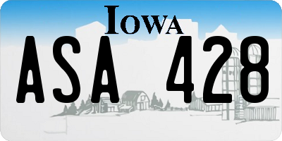 IA license plate ASA428