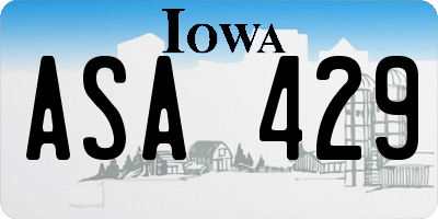 IA license plate ASA429