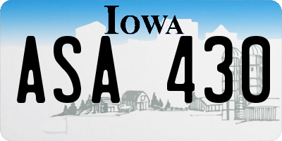 IA license plate ASA430