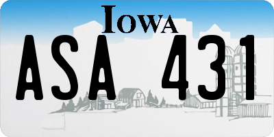IA license plate ASA431