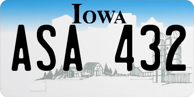 IA license plate ASA432