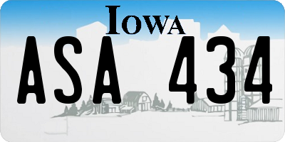 IA license plate ASA434