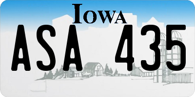 IA license plate ASA435