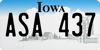 IA license plate ASA437