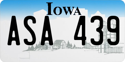 IA license plate ASA439