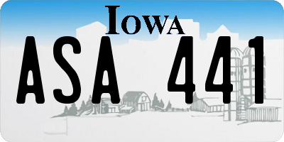IA license plate ASA441