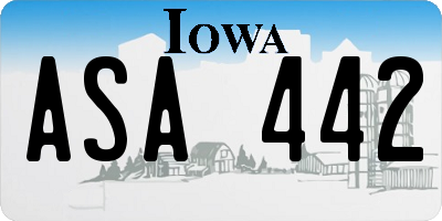 IA license plate ASA442
